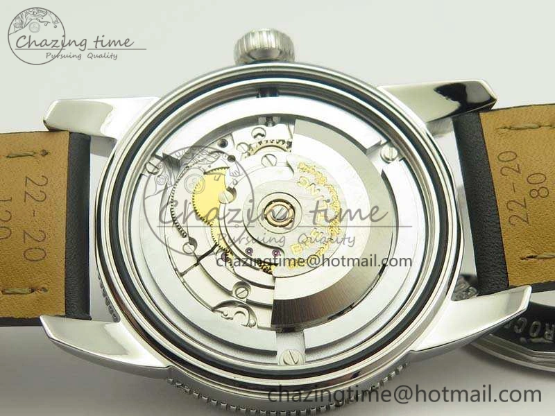 SuperOcean 42mm A17321 SS 1:1 Best Edition Cream Dial On Leather Strap ETA2824