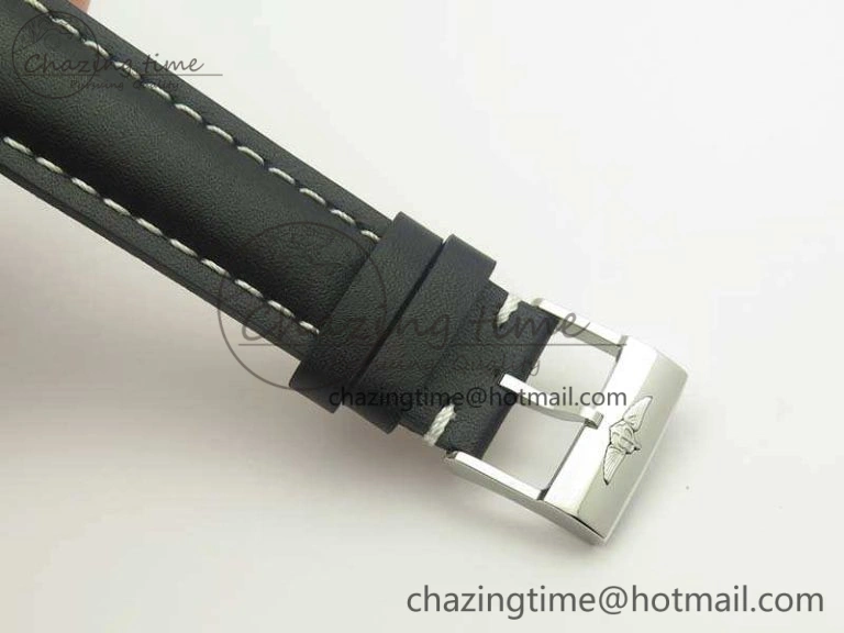 SuperOcean 42mm A17321 SS 1:1 Best Edition Cream Dial On Leather Strap ETA2824