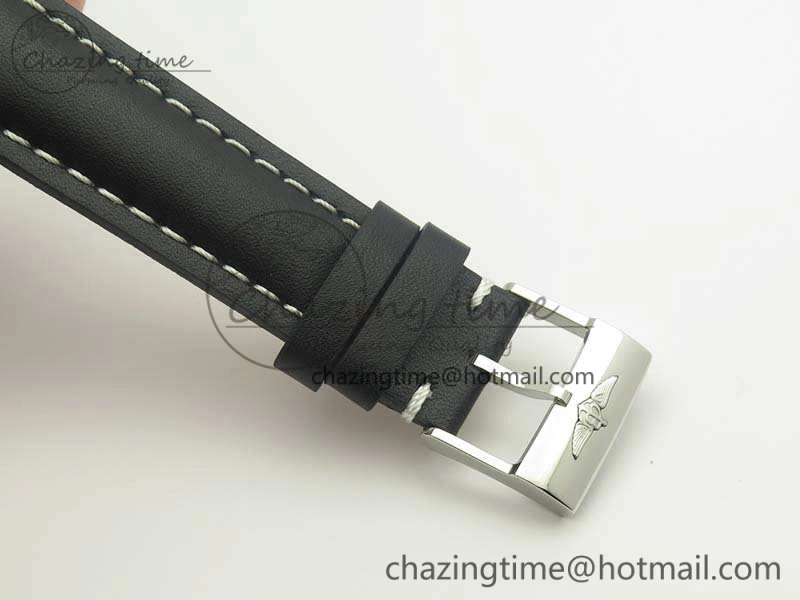 SuperOcean 42mm A17321 SS 1:1 Best Edition Cream Dial On Leather Strap ETA2824