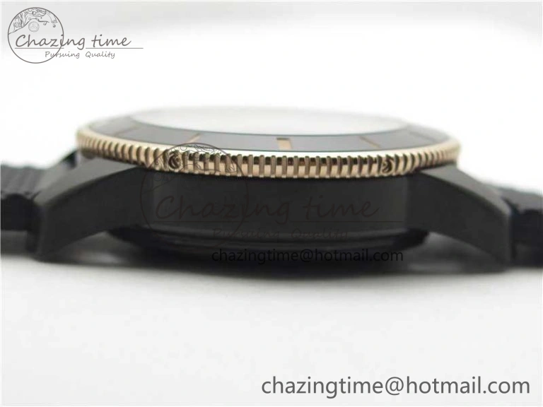 SuperOcean 42mm AB2010 DLC RG B50 1:1 Best Edition Black Dial Black Ceramic Bezel on Black Rubber strap A2824