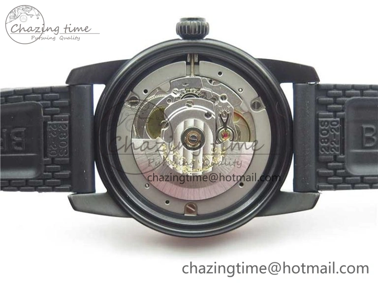 SuperOcean 42mm AB2010 DLC RG B50 1:1 Best Edition Black Dial Black Ceramic Bezel on Black Rubber strap A2824