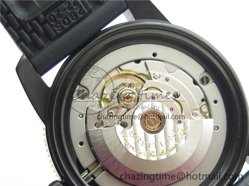 SuperOcean 42mm AB2010 DLC RG B50 1:1 Best Edition Black Dial Black Ceramic Bezel on Black Rubber strap A2824