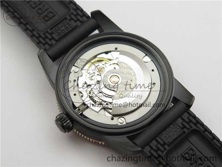 SuperOcean 42mm AB2010 DLC RG B50 1:1 Best Edition Black Dial Black Ceramic Bezel on Black Rubber strap A2824