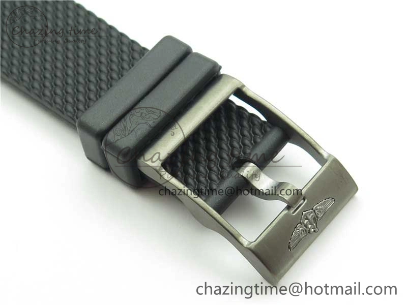 SuperOcean 42mm AB2010 DLC RG B50 1:1 Best Edition Black Dial Black Ceramic Bezel on Black Rubber strap A2824
