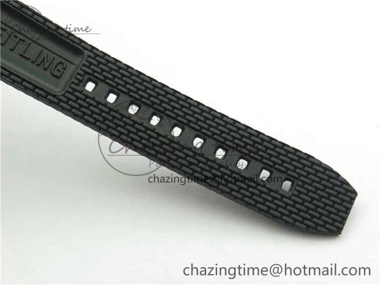 SuperOcean 42mm AB2010 RG B50 1:1 Best Edition Black Dial Black Ceramic Bezel on Black Rubber strap A2824