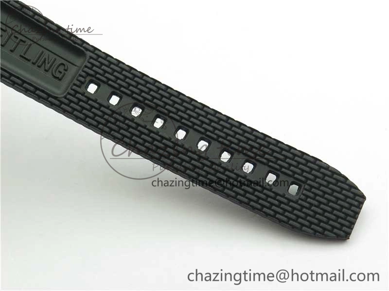 SuperOcean 42mm AB2010 RG B50 1:1 Best Edition Black Dial Black Ceramic Bezel on Black Rubber strap A2824