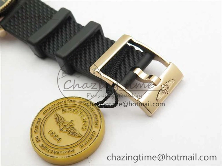 SuperOcean 42mm AB2010 RG B50 1:1 Best Edition Black Dial Black Ceramic Bezel on Black Rubber strap A2824