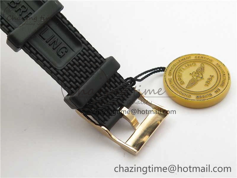 SuperOcean 42mm AB2010 RG B50 1:1 Best Edition Black Dial Black Ceramic Bezel on Black Rubber strap A2824