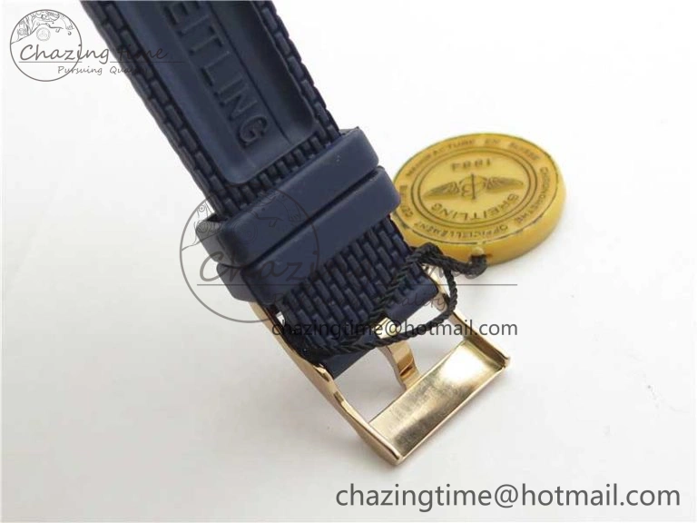 SuperOcean 42mm AB2010 RG B50 1:1 Best Edition Blue Dial Blue Ceramic Bezel on Blue Rubber strap A2824