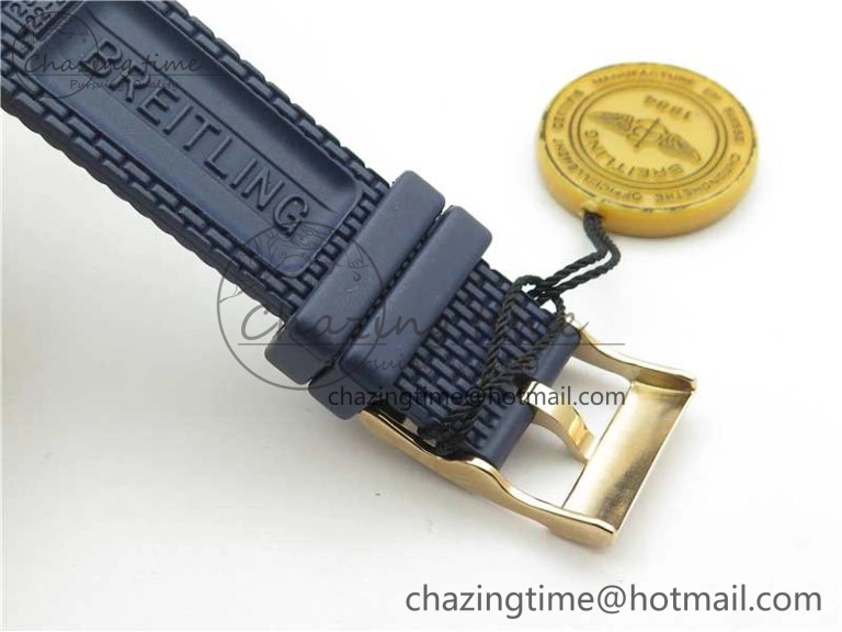 SuperOcean 42mm AB2010 RG B50 1:1 Best Edition Blue Dial Blue Ceramic Bezel on Blue Rubber strap A2824