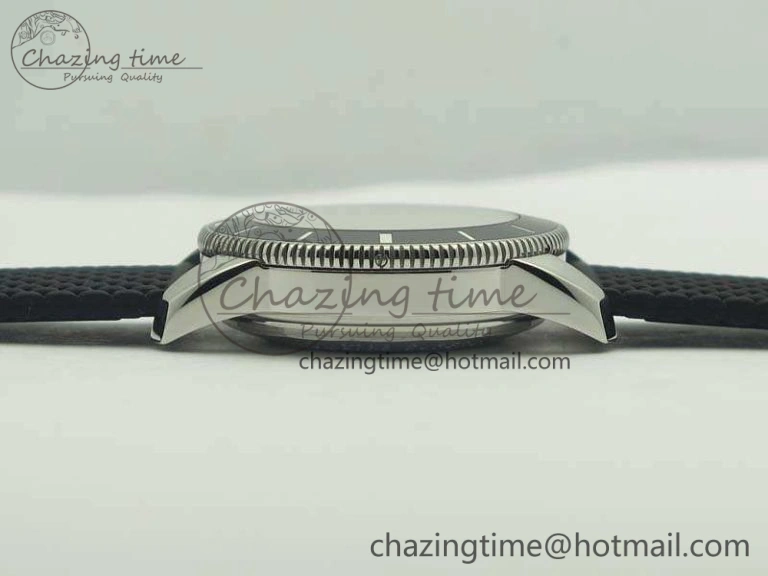 SuperOcean 42mm AB2010 SS GF 1:1 Best Edition Black Dial Black Ceramic Bezel On Rubber Strap B20