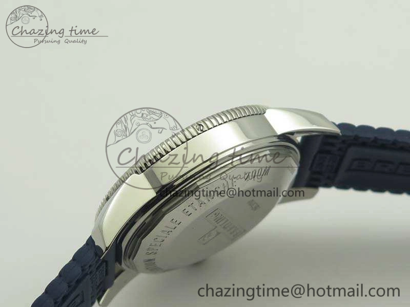 SuperOcean 42mm AB2010 SS GF 1:1 Best Edition Blue Dial Blue Ceramic Bezel On Rubber Strap B20