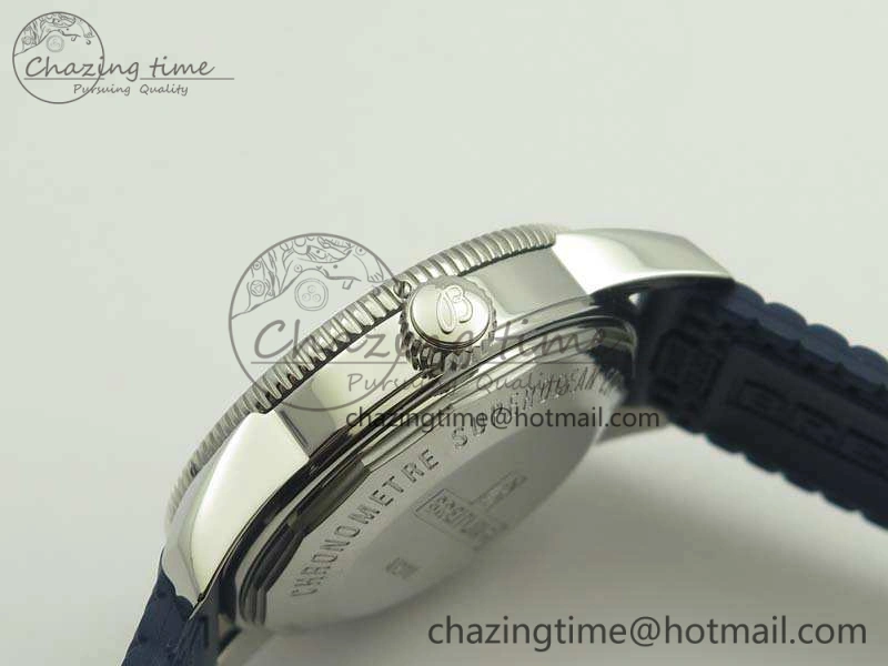 SuperOcean 42mm AB2010 SS GF 1:1 Best Edition Blue Dial Blue Ceramic Bezel On Rubber Strap B20