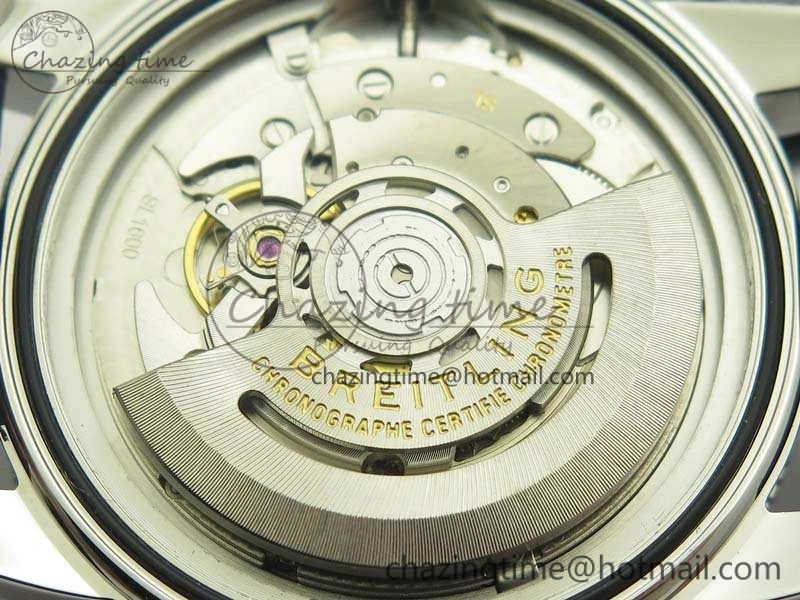 SuperOcean 42mm AB2010 SS GF 1:1 Best Edition Blue Dial Blue Ceramic Bezel On Rubber Strap B20