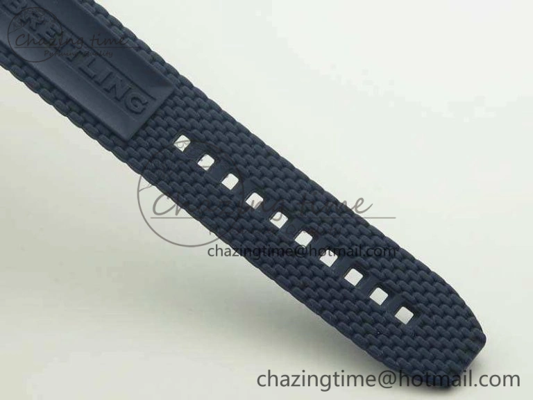 SuperOcean 42mm AB2010 SS GF 1:1 Best Edition Blue Dial Blue Ceramic Bezel On Rubber Strap B20