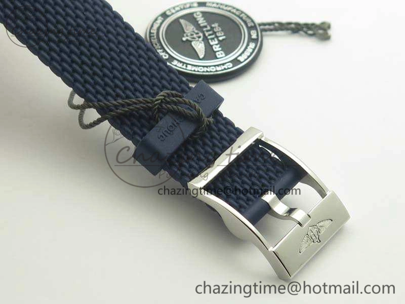 SuperOcean 42mm AB2010 SS GF 1:1 Best Edition Blue Dial Blue Ceramic Bezel On Rubber Strap B20