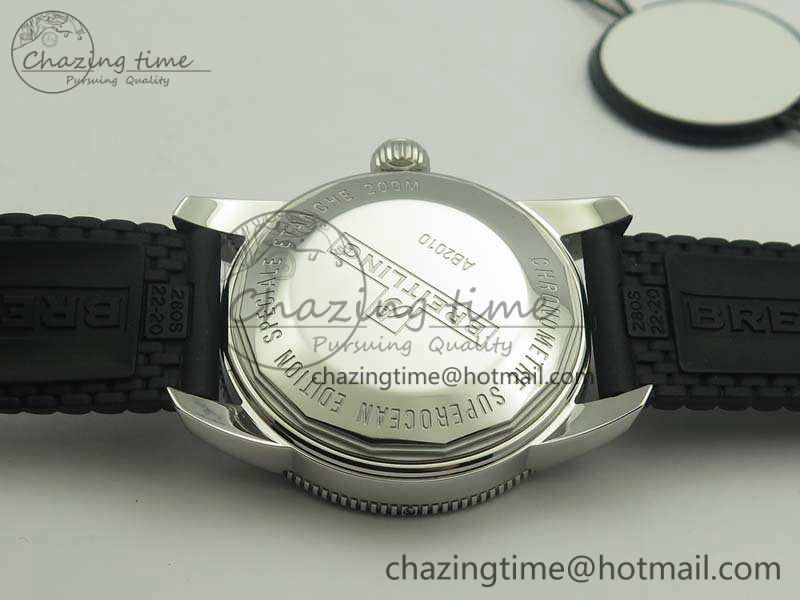 SuperOcean 42mm AB2010 SS GF 1:1 Best Edition White Dial Black Ceramic Bezel On Rubber Strap B20