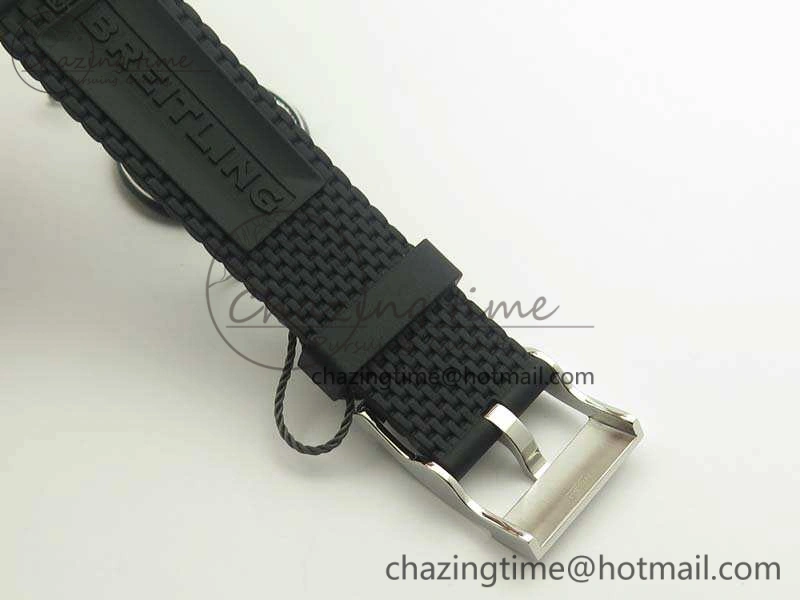 SuperOcean 42mm AB2010 SS GF 1:1 Best Edition White Dial Black Ceramic Bezel On Rubber Strap B20