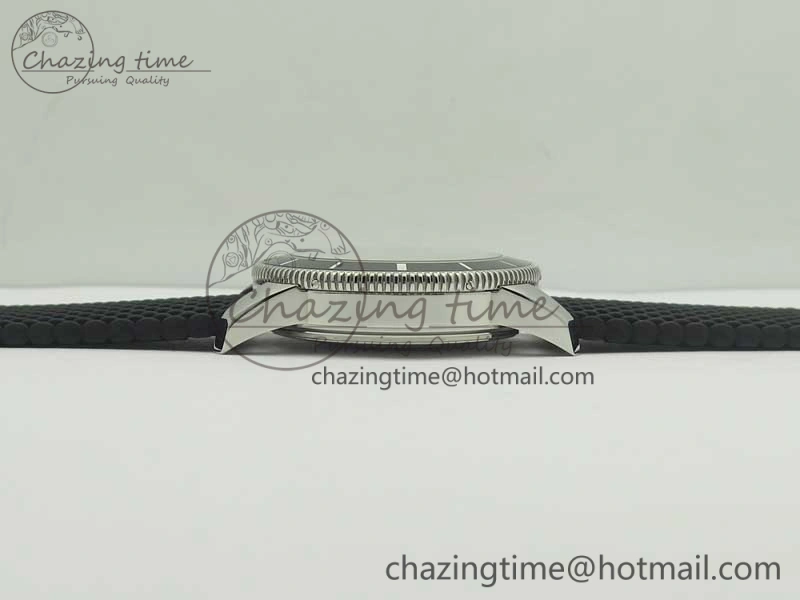 SuperOcean 42mm AB2010 SS OMF 1:1 Best Edition Black Dial Black Ceramic Bezel on Black Rubber Strap A2824