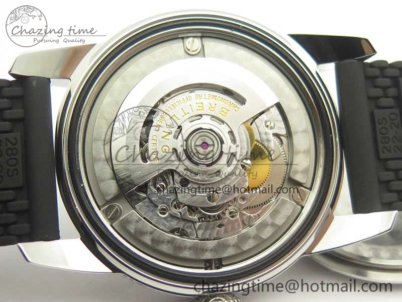 SuperOcean 42mm AB2010 SS OMF 1:1 Best Edition Black Dial Black Ceramic Bezel on Black Rubber Strap A2824