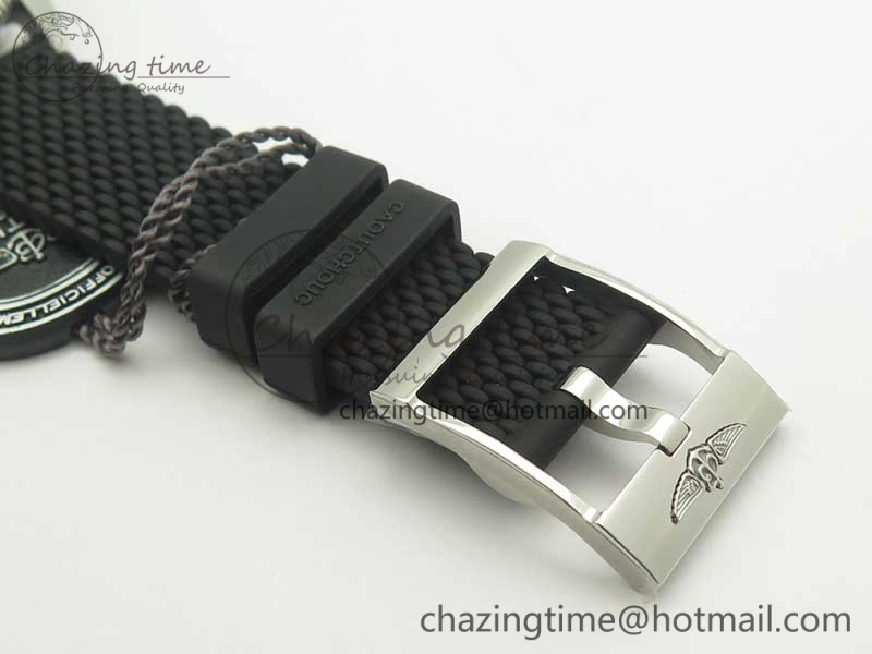 SuperOcean 42mm AB2010 SS OMF 1:1 Best Edition Black Dial Black Ceramic Bezel on Black Rubber Strap A2824