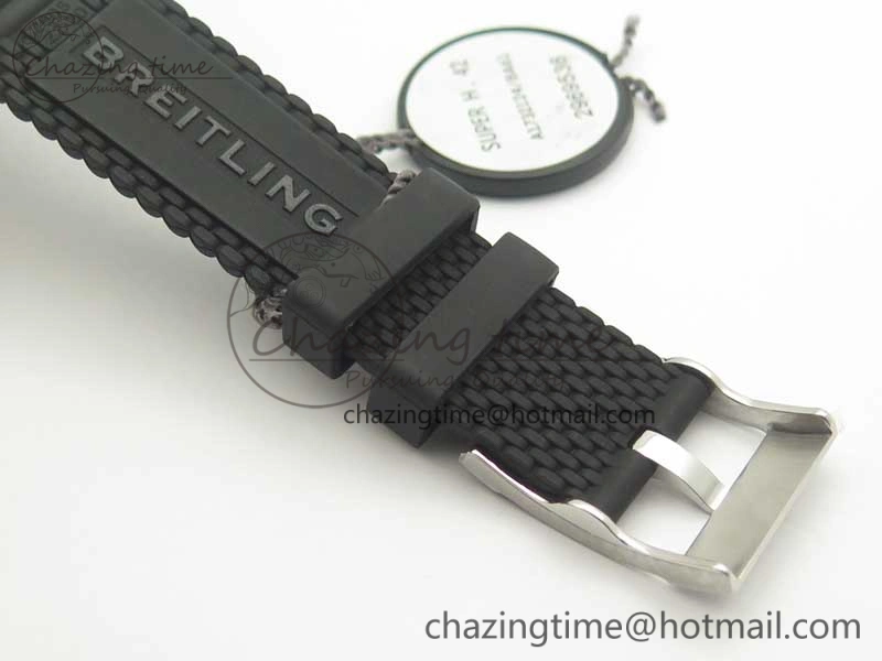 SuperOcean 42mm AB2010 SS OMF 1:1 Best Edition Black Dial Black Ceramic Bezel on Black Rubber Strap A2824