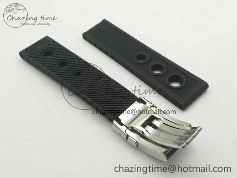 SuperOcean 42mm AB2010 SS OMF 1:1 Best Edition Black Dial Black Ceramic Bezel on Black Rubber Strap A2824