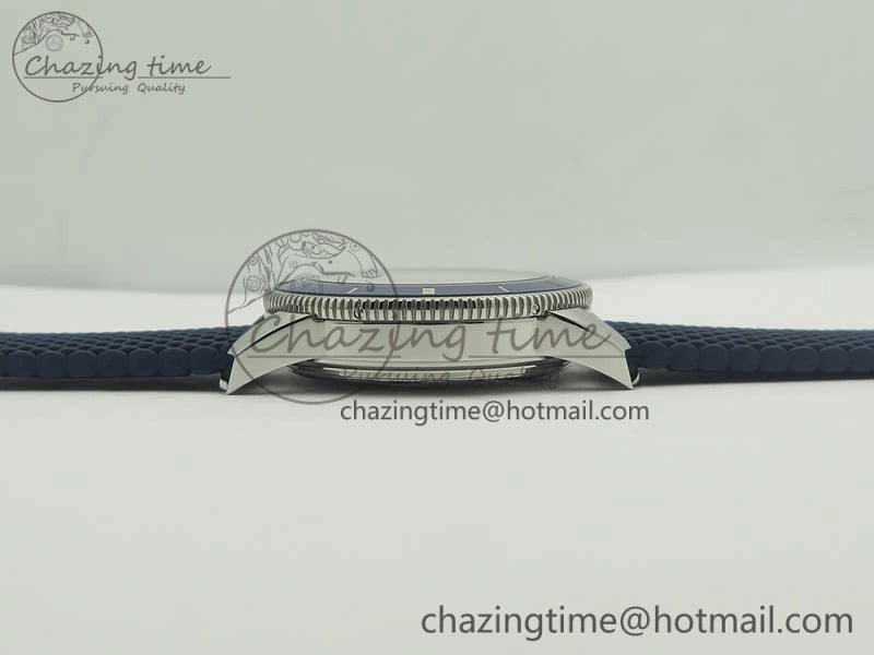 SuperOcean 42mm AB2010 SS OMF 1:1 Best Edition Blue Dial Blue Ceramic Bezel on Blue Rubber Strap A2824