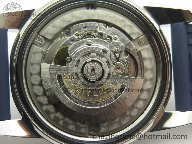 SuperOcean 42mm AB2010 SS OMF 1:1 Best Edition Blue Dial Blue Ceramic Bezel on Blue Rubber Strap A2824