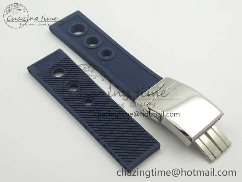 SuperOcean 42mm AB2010 SS OMF 1:1 Best Edition Blue Dial Blue Ceramic Bezel on Blue Rubber Strap A2824