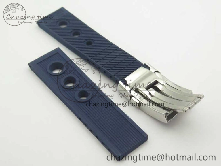 SuperOcean 42mm AB2010 SS OMF 1:1 Best Edition Blue Dial Blue Ceramic Bezel on Blue Rubber Strap A2824