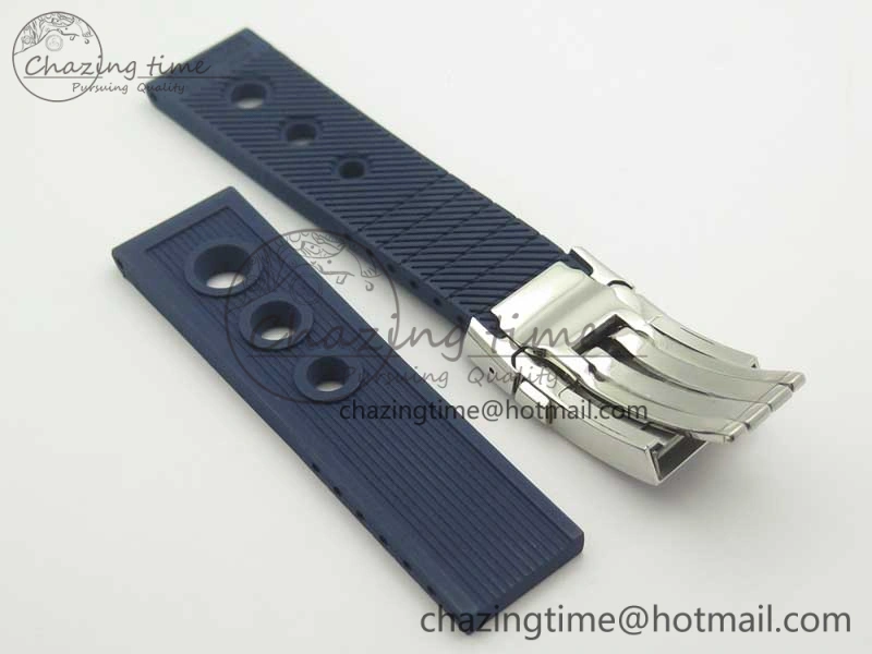 SuperOcean 42mm AB2010 SS OMF 1:1 Best Edition Blue Dial Blue Ceramic Bezel on Blue Rubber Strap A2824
