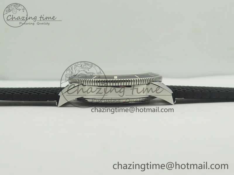 SuperOcean 42mm AB2010 SS OMF 1:1 Best Edition White Dial Black Ceramic Bezel on Black Rubber Strap A2824