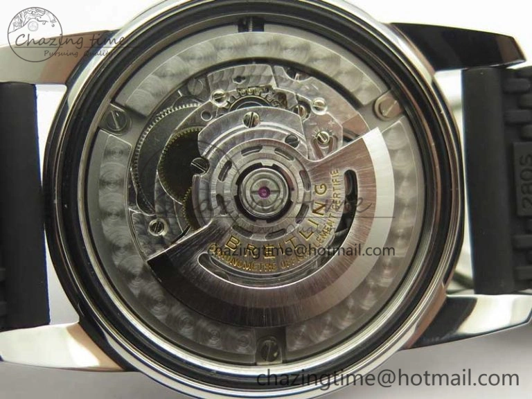 SuperOcean 42mm AB2010 SS OMF 1:1 Best Edition White Dial Black Ceramic Bezel on Black Rubber Strap A2824