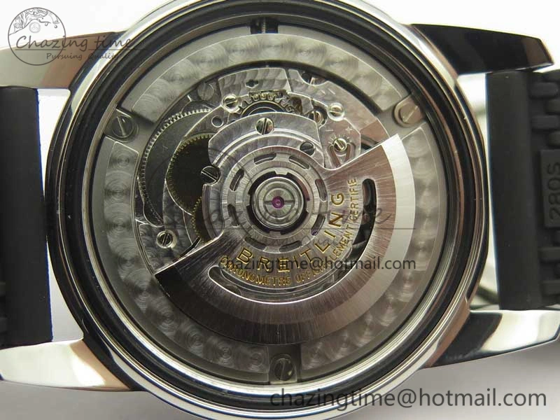 SuperOcean 42mm AB2010 SS OMF 1:1 Best Edition White Dial Black Ceramic Bezel on Black Rubber Strap A2824