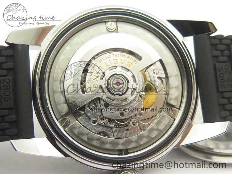 SuperOcean 42mm AB2010 SS OMF 1:1 Best Edition White Dial Black Ceramic Bezel on Black Rubber Strap A2824