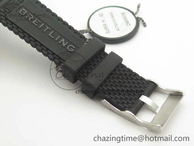 SuperOcean 42mm AB2010 SS OMF 1:1 Best Edition White Dial Black Ceramic Bezel on Black Rubber Strap A2824