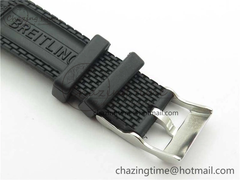 SuperOcean 42mm AB2010 SS RG B50 1:1 Best Edition Black Dial Black Ceramic Bezel on Black Rubber strap A2824