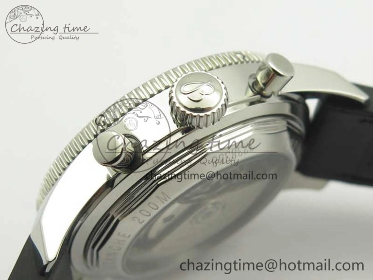 SuperOcean 44mm Black Ceramic Bezel Black Dial on Black Gummy Strap A7750