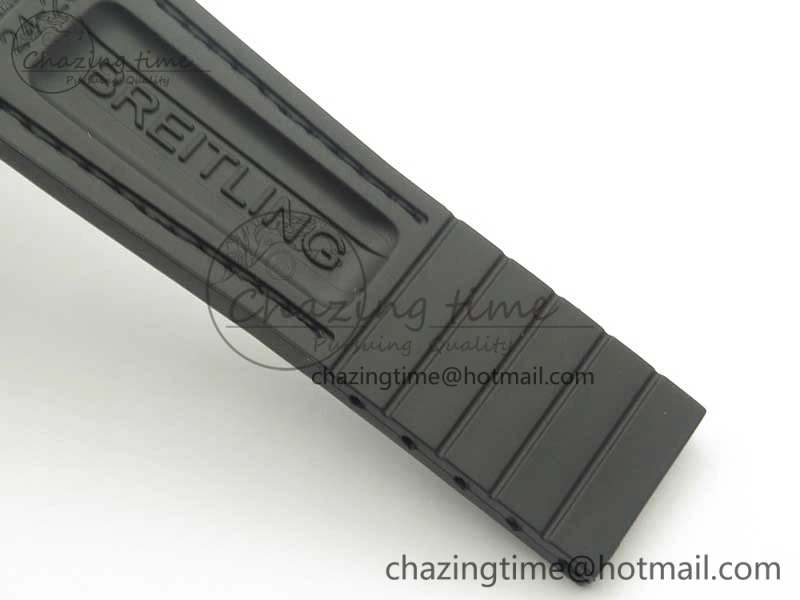 SuperOcean 44mm Black Ceramic Bezel Black Dial on Black Gummy Strap A7750