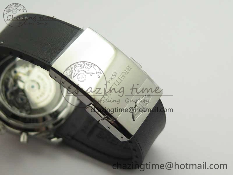 SuperOcean 44mm Black Ceramic Bezel Black Dial on Black Gummy Strap A7750