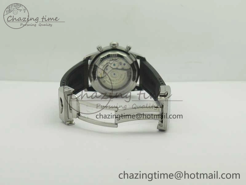 SuperOcean 44mm Black Ceramic Bezel Silver Dial on Brown Gummy Strap A7750