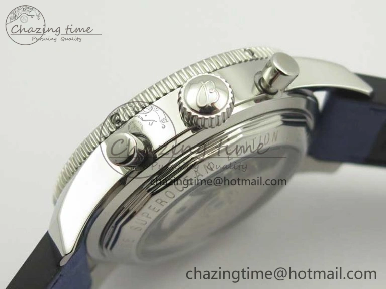 SuperOcean 44mm Blue Ceramic Bezel Blue Dial on Blue Gummy Strap A7750