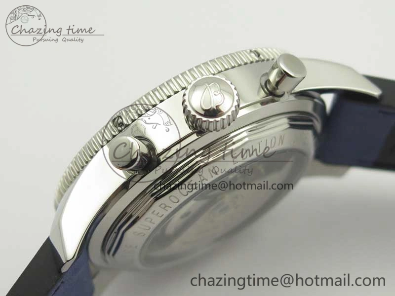 SuperOcean 44mm Blue Ceramic Bezel Blue Dial on Blue Gummy Strap A7750