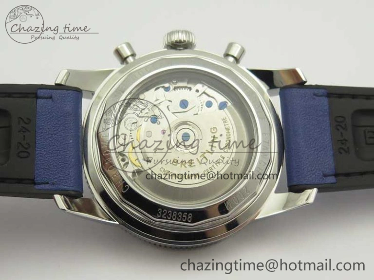 SuperOcean 44mm Blue Ceramic Bezel Blue Dial on Blue Gummy Strap A7750
