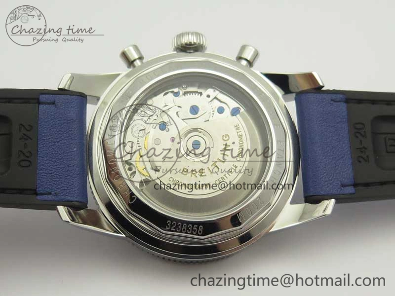 SuperOcean 44mm Blue Ceramic Bezel Blue Dial on Blue Gummy Strap A7750