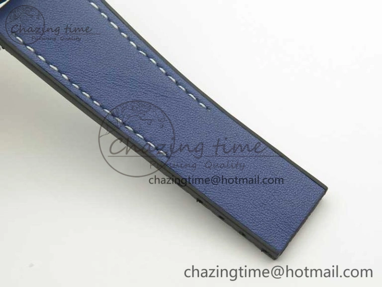 SuperOcean 44mm Blue Ceramic Bezel Blue Dial on Blue Gummy Strap A7750