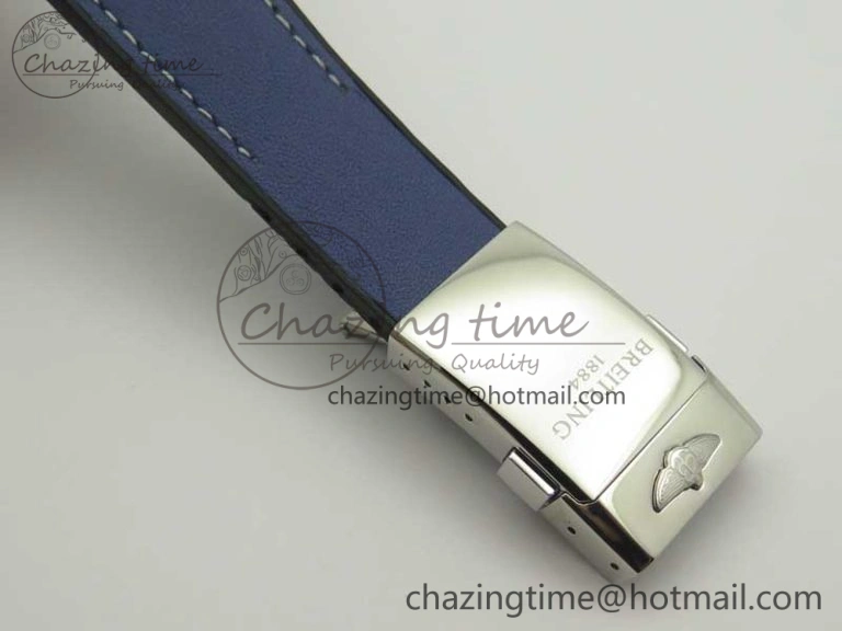 SuperOcean 44mm Blue Ceramic Bezel Blue Dial on Blue Gummy Strap A7750