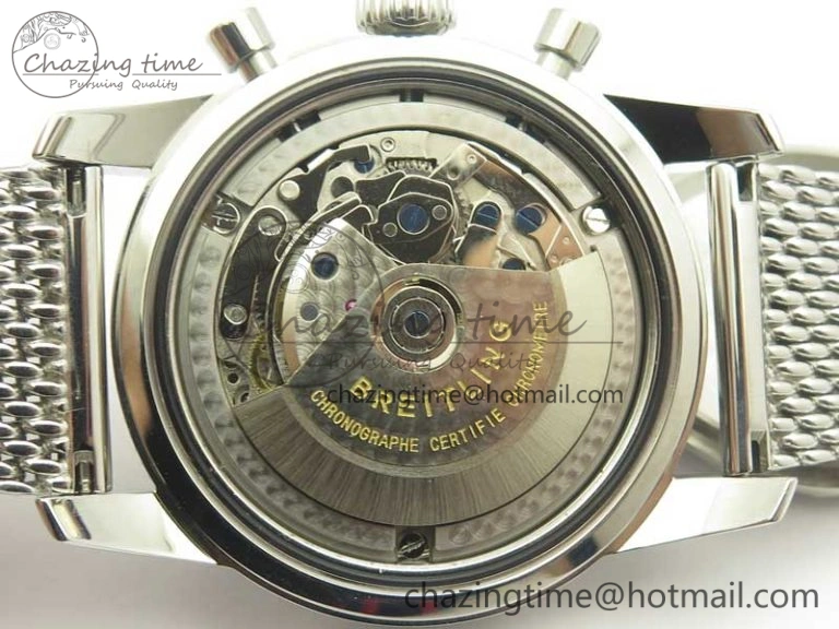 SuperOcean A13312 44mm Black Bezel Blue Dial Black Subdial on SS Bracelet A7750