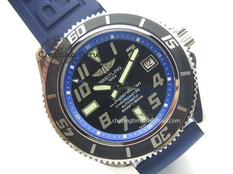 SuperOcean Abyss 42mm Blue Inner Bezel On Blue Rubber Strap A2824